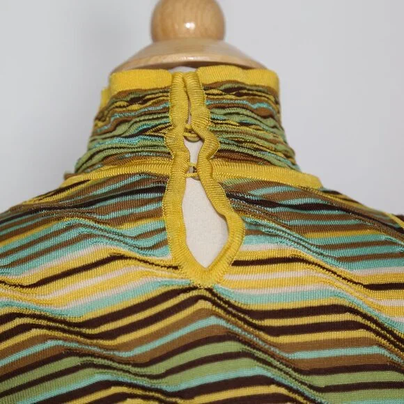 GORGEOUS MISSONI MADE IN ITALY MIDI SLEEVELESS Turtleneck KNIT DRESS EUC SIZE 40 - Picture 4 of 6